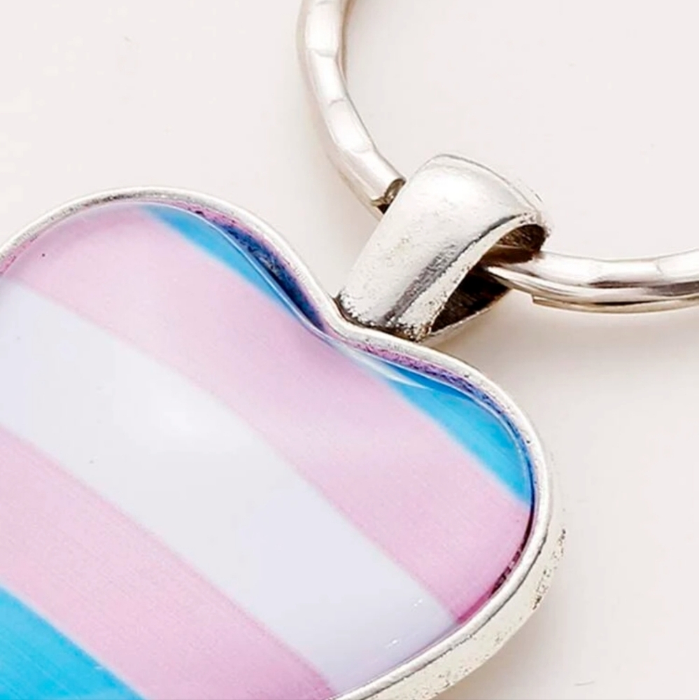 Trans Flag TransPride LGBTQ Pride Keychain - Picture 3 of 5